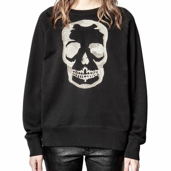 Zadig & Voltaire Upper Brode Skull Sweatshirt Pullover Top Oversized S - Picture 1 of 7